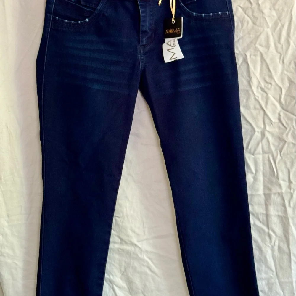 Jeans Colombianos Xigma Booty Curve Gold Decorated High Waisted.  Size  12 NWT - Picture 3 of 12